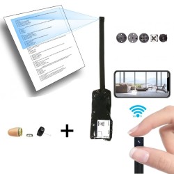 Kit caméra WIFI espion accessible à distance avec oreillette intra-auriculaire miniature