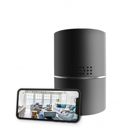 Enceinte Bluetooth camera rotative WIFI Full HD Détection de mouvement 330°