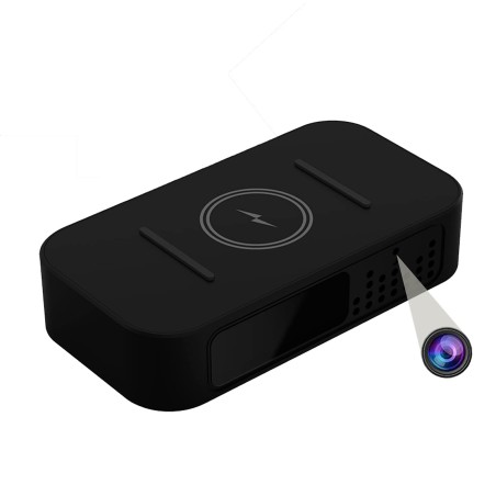 Chargeur induction camera espion WIFI Full HD Détection de mouvement