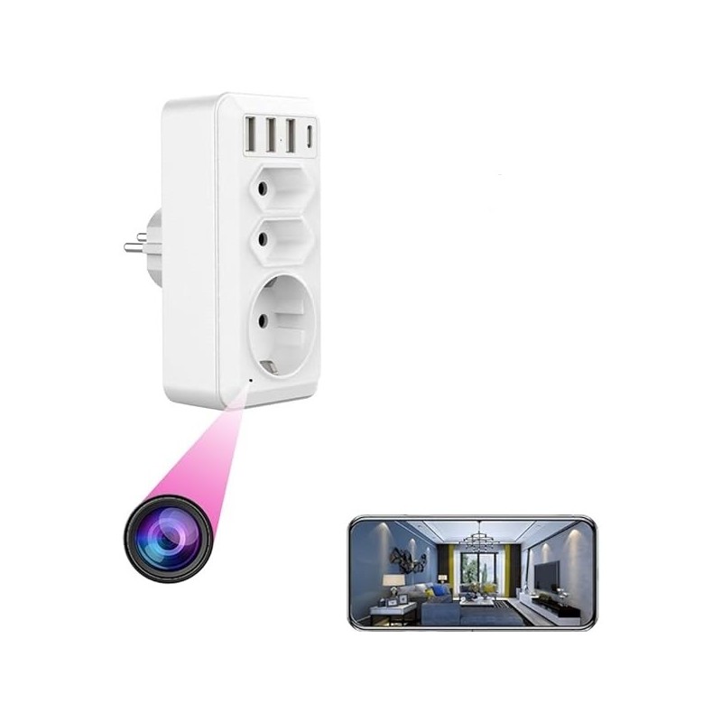 Wall socket Full HD Wifi camera motion detection