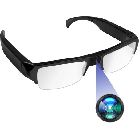 Hereta Lunettes de soleil avec caméra WiFi, lunettes de capture vidéo HD 4K avec protection