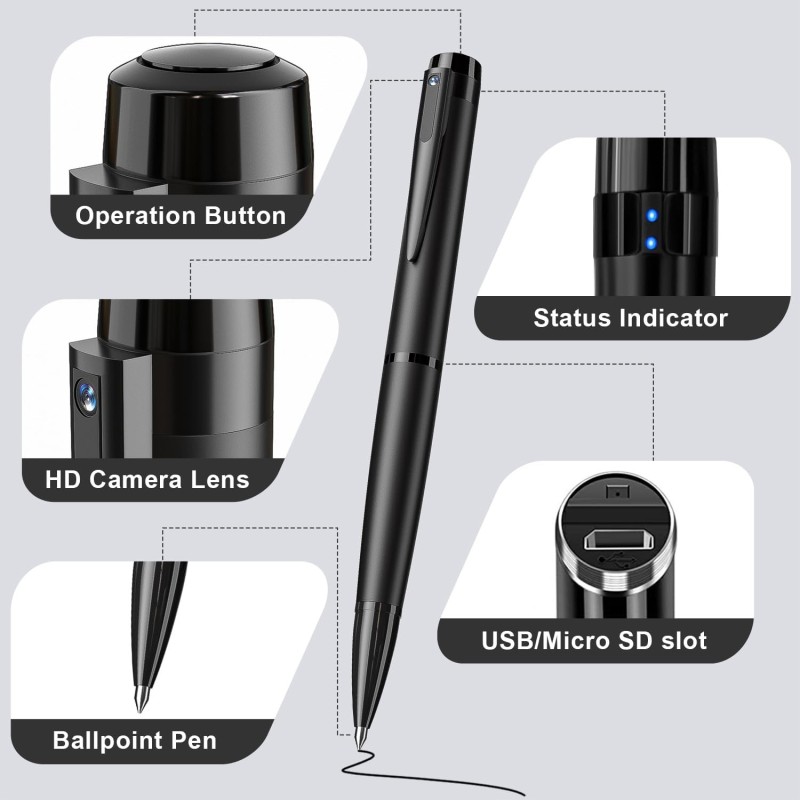 Stylo caméra espion Full HD