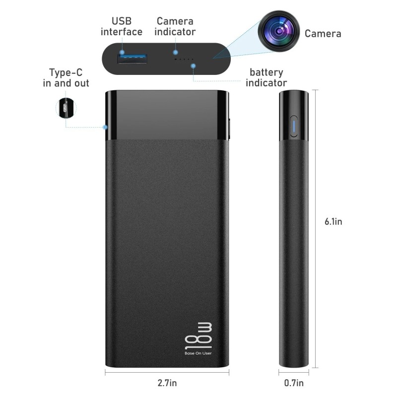 WiFi Camera Backup Battery Remote Viewing 32 Hours