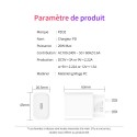 Chargeur Secteur Rapide 18W Compatible avec iPhone