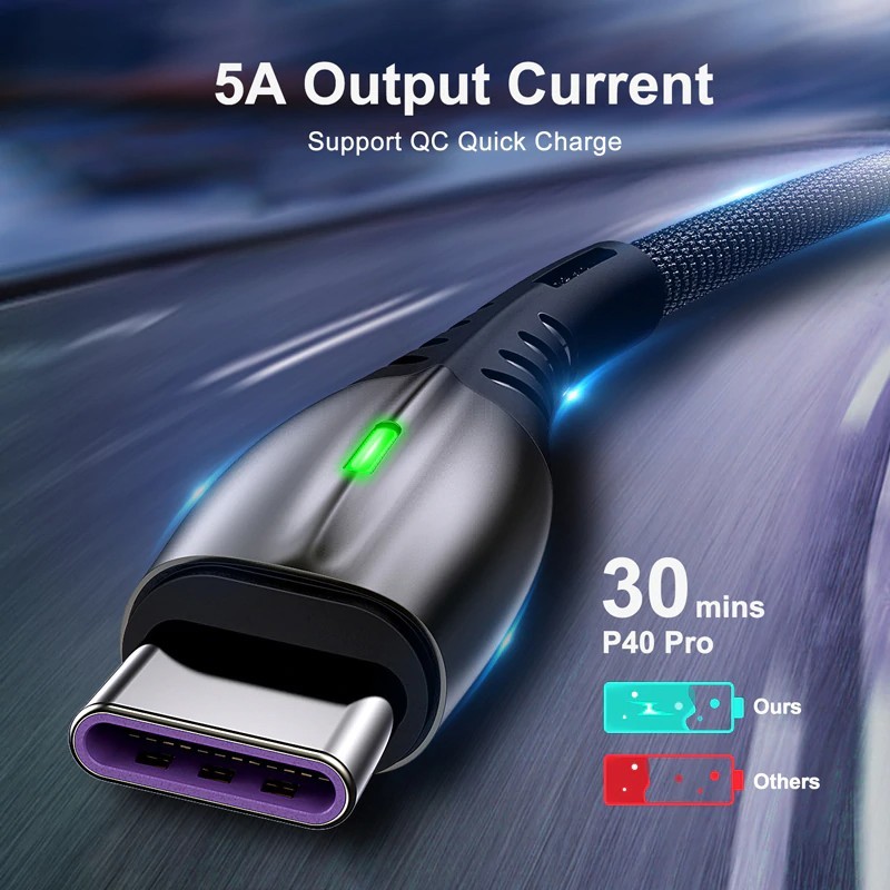 Câble de chargeur Micro USB type C 5.0A 1m