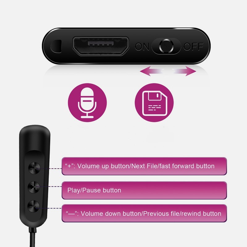 Mini micro voice recorder in sound detection 20h