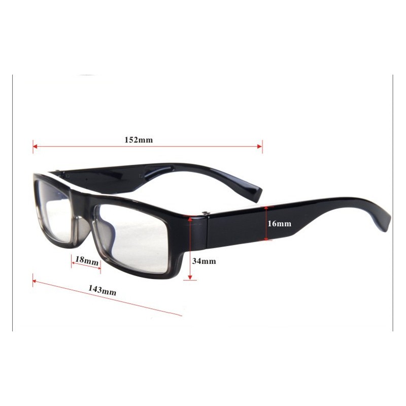 Lunettes caméra Full HD 90 minutes invisible