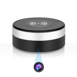 Chargeur induction camera rotative espion WIFI Full HD Détection de mouvement