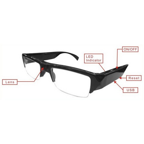 Lunettes verres transparents caméra petite vidéos Full HD 1080P son